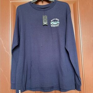 Salty Crew Classic Cotton XL Navy Blue Long Sleeve Graphic T-shirt NWT